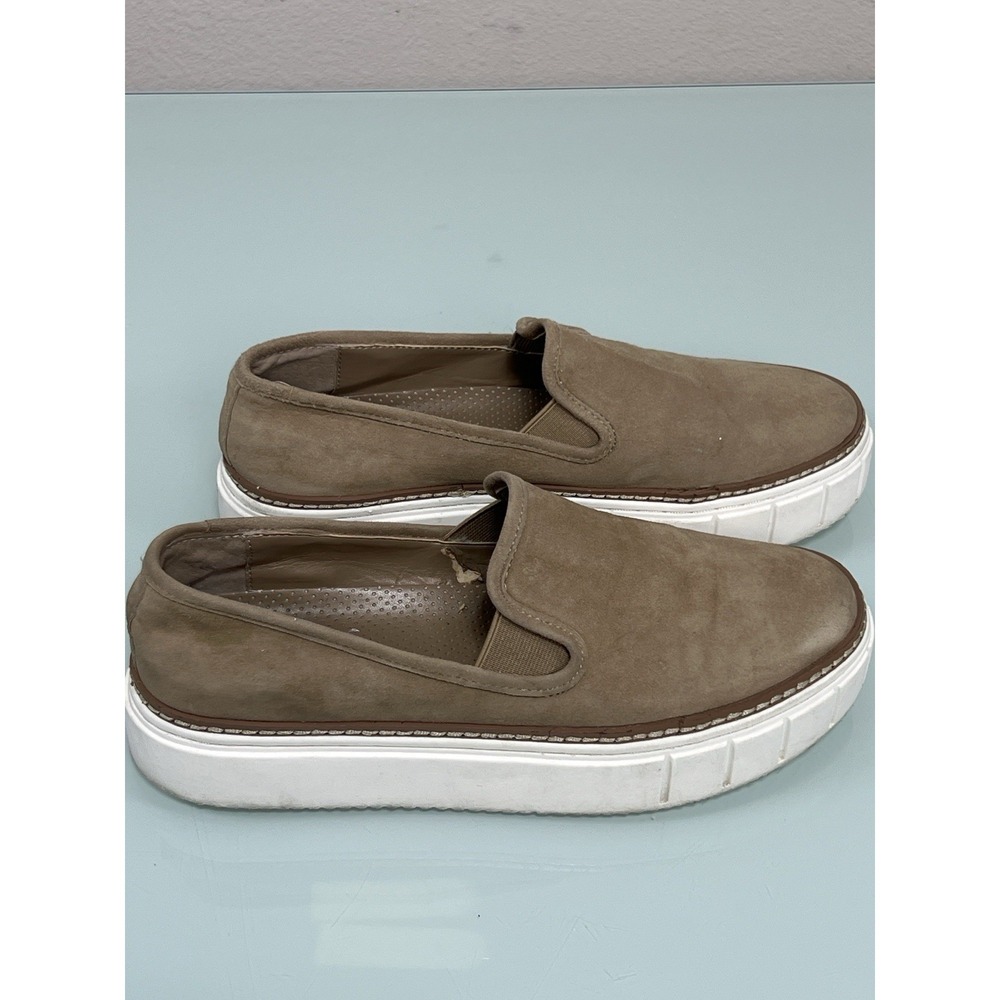 Vince Camuto Remeya Women's 7 Tan‎ Suede Slip On Platform Sneakers